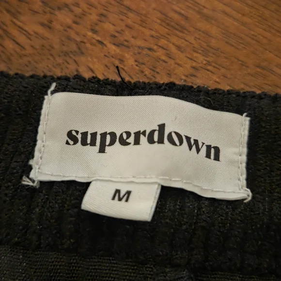 Superdown Black Corduroy Cargo Pants Size Medium - Picture 2 of 2